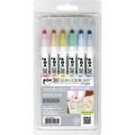 Marqueurs ZIG Clean Color Dot Set - KURETAKE - Mild Colors - Lot de 6 - Pointe flexible - Part &agrave; l'eau