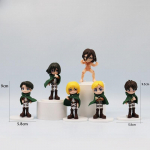 6 tk/komplekt 9cm Attack on Titan Kuju Rivaille Eren Mikasa Armin Mudel Figuriin Lauakaunistus Kogumiskingitused M&auml;nguasi