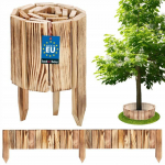 Bordure de jardin - KOTARBAU&reg; - Bois de pin - 10 x 110 cm - Couleur br&ucirc;l&eacute; - Installation facile