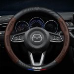 2025 Kuuma 38cm s&uuml;sinikkiust auto roolikatte kate Hingav libisemisvastane roolikatted Mazda 3 bk bl 323 Axela Atenza CX-3 jaoks pruun