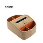 SEAMETAL 5 in 1 Storage Box Center Console Armrest Extension Organizer wtih Tissue Holder Cup Holder Universal Arm Rest Box Beige 1pc