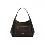 Kott Coach Kristy 32 Classic Monogram Suure Mahutavusega L&otilde;uendi ja Nahast &Auml;mbrimuster Naiste kotid Tume-Pruun C6232-IMAA8 Basic Set (Bag+Dust Bag)