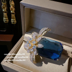 Sotheby's Papagoi Ehtega S&otilde;lg Vintage 18K Kullatud, Kuninglik Sinine Suure Karaadiga Tsirkoon Lilles&otilde;lg