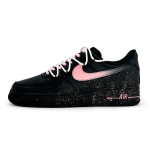 Nike Air Force 1 Low Leather Slip Resistant Abrasion Resistant Low top Skateboard Shoes Women's Black Pink DD8959-001(Team317-) 39 black