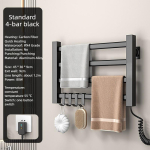 90&deg; Kokkupandav Elektriline R&auml;tikuhoidik Intelligentselt K&uuml;ttev Kuivatusrest Vannituba Alumiiniumisulamist R&auml;tikute Hoidik 45x30 Black gray
