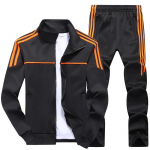Kevad-s&uuml;gis meeste mood, kaheosaline komplekt, meeste vabaaja spordir&otilde;ivad, 2-osalised komplektid, spordi&uuml;likond jakk, p&uuml;ksid dressidress, meeste dressikomplekt 2XL must