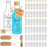50 tk minialkoholipudeleid, 1,7 untsi/50 ml miniveinipudeleid, t&uuml;hjad shotipudelid veini, mahla, alkoholi jaoks, s&uuml;nnip&auml;eva, pulmapeo meened 1.7oz 50ml