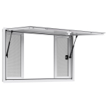 Kioski aken 135x84 cm, Alumiiniumisulamist teenindusaken toiduautole, Kuni 85 kraadi avatav serveerimisaken 4 liuguksega, Varikatuseuks,