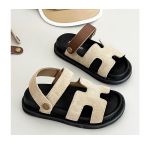 Laste Sandaalid Avatud Varbad Poistele Suvekingad Lamedad Laste Takjakinnitusega Sandaal Poiss T&uuml;druk Paljajalu Vabaaja Rannaking 26-36 26 (Insole 16.5 cm) khaki