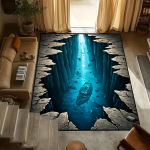 Ins 3D Augu Illusiooniga Vaip Realistlik Koobas P&otilde;randavaip Pestav Libisemisvastane Unikaalne Optilise Illusiooniga Vaip Elutoa jaoks Populaarne Vaip 80x120cm