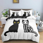 Kawaii kassiga tekikate Cartoon voodipesukomplekt Mikrofiiber Armsad 3D-loomadega tekikate &Uuml;heinimese, kaheinimese, king-suuruses Lastele, poistele, t&uuml;drukutele, teismeliste tuppa 135x200cm