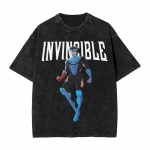 Mark Grayson Invincible Graafiline T-s&auml;rk Unisex Prindiga T-s&auml;rk Pesitud &Uuml;lem&otilde;&otilde;duline T-s&auml;rk Unisex Naiste R&otilde;ivad L&uuml;hikeste Varrukatega Puuvillased T-s&auml;rgid S