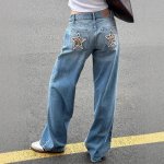 ROADVIBE Gooti Naiste &Uuml;KS DILEMM Jeans Y2K R&otilde;ivad Mood Litritega Viieharuline T&auml;ht Neet Retro Jeans Keskmise K&otilde;rgusega Lai Jalg P&uuml;ksid S