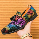 Luksuslik Disainer Meeste Terava Ninaga V&auml;rvilised Tuttidega Lapitehnika Kingad Meeste Ametlikud Pulmakleidid Homecoming Sapatos Tenis Masculino 38