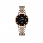 LONGINES automaatne mehaaniline liikumine 30 meetrit veekindel meeste k&auml;ekell &Scaron;veitsi kell 37 mm must sihver roostevabast terasest 18K roosakulla rihm L48105577 must