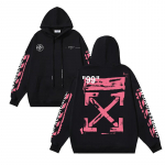 1088 Off-White 2026 S&uuml;gis/Talv Uus 99 Digitaalne Roosa Nool Graffiti Prinditud Meeste ja Naiste Kapuutsiga Dressipluusid S