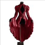 Vanaaegsed Halloweeni renessansiaegsed cosplay kost&uuml;&uuml;mid kleit naiste pits sidemega must uhke maksikleit L punane