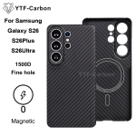 YTF-carbon Luksuslik ehtne Kevlar kate Samsung Galaxy S26 Ultra/S26Plus/S26 jaoks, Aramidkiud MagSafe magnetkate Galaxy S26 Ultra
