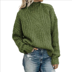 Kampsunid Naiste k&otilde;rge kaelusega praetud taigna keerdumine, kudumine, pullover kampsun 3XL
