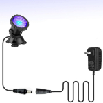 IP68 Veekindlad Allvee LED-tuled 12V RGB Mitmev&auml;rviline Akvaariumi Valgusti Aia Purskkaev Tiik Kalapaak Bassein Spot Lamp (as the picture,US adapter 12V) black
