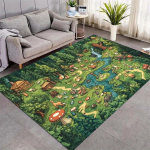 Metsaloomade Seiklus Prindiga Libisemiskindel Vaip Laste Hariduslik M&auml;ngumatt Elutuppa Magamistuppa Lasteaeda Sisustus 43X120CM