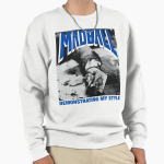 Unisex Puuvillane Kampsun Pullover Kapuutsiga Tr&uuml;kitud Kampsun Madball Dms Pullover Dressipluus Vabaaja Pikkade Varrukatega Dressipluus 5XL (100-110kg) valge