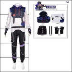 ISO Cosplay M&auml;ng VALORANT Kost&uuml;&uuml;m Parukas Halloween Anime R&otilde;ivad &Uuml;htne M&ISO black