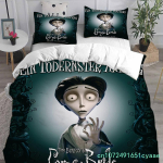 Anime Tim Burtoni Surnud Pruut Voodipesu Komplektid Tekk Tekikott Voodikate Tekikoti Kate Padjap&uuml;&uuml;r 2-3 Osaline Komplekt Laste T&auml;iskasvanu Suurus 140*200cm/55x79in Single/Twin 3pcs