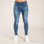 Meeste P&uuml;ksid Retropesu T&otilde;mblukuga Stretch Teksad Vabaaja Slim Fit P&uuml;ksid Meeste Suures Suuruses Pliiatsp&uuml;ksid Denim Skinny Teksad meestele XL tumesinine v&auml;rv