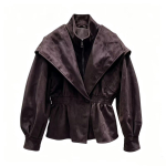 Euroopa Kevad Naiste Retro Suede Kaheosaline V&ouml;&ouml;kohta Kitsendav Jakk black