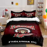 Fr&ouml;lunda Indians Logo Disain Prindiga Voodipesukomplekt Tekikate Padjap&uuml;&uuml;rid (1* Tekikott 2* Padjap&uuml;&uuml;rid Tekk ei sisaldu) 140x200cm