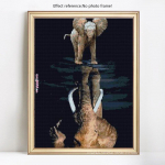 DIY ristpistes loomade elevant teemantmosaiik teemanttikandid t&auml;isekraanil teemantmaal 20X30CM