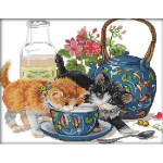 Teemantmaaling kassipoja ristpistes kivist pilt Teemanttikandid Lilled kassiikoon Laps 20X30CM