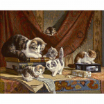 Daimondi maalimine loomad Kasside teemantmosaiigist ristpistes Teemantmaaling saabub seinakleebis 20X30CM