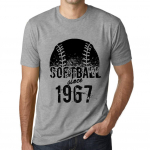 Graafiline Softballi meeste T-s&auml;rk aastast 1967 Gris Chine XS h&auml;mar hall v&auml;rv