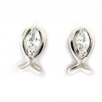 Les Tr&eacute;sors De Lily [G1950] - Boucles Argent 'C&acirc;lin' Blanc valge