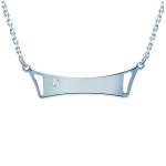 Les Tr&eacute;sors De Lily [K1018] - Collier Argent 'Identit&eacute;' argent&eacute; - 30x7 mm h&otilde;be