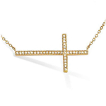 Les Tr&eacute;sors De Lily [K6613] - kullatud kaelakee  Cross  valge kuld - 30x15 mm kuld