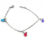 Altesse [L0064] - Bracelet Enfant 'El&eacute;phants' bleu violet rose (17 cm) mitmev&auml;rviline