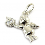 Les Tr&eacute;sors De Lily [M1712] - Pendentif Argent 'Cupidon' blanc valge