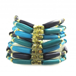 Les Tr&eacute;sors De Lily [N1779] - Bracelet fantaisie 'Kilimanjaro' turquoise dor&eacute; kuld