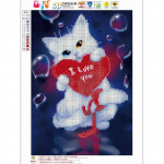 HUACAN &uuml;mmargune puur 5D teemantmaal Ristpistes kass Teemanttikandid K&auml;sitsi valmistatud kingitus Teemantmosaiik seinakunst 30*40 cm