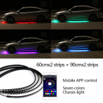 Auto &scaron;assii painduvad ribatuled Auto RGB alusvalgusti dekoratiivne atmosf&auml;&auml;rilamp autode p&otilde;hjavalgusti 60cm 90cm App
