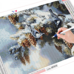 5D DIY Teemantmaaling Lindude Talvine Kodukaunistus T&auml;ielik puur Ringestone Tikand 20X30CM