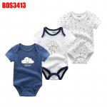 Vasts&uuml;ndinud beebi poiste t&uuml;drukute riided Kiddiezoom puuvillased O-kaelusega l&uuml;hikeste varrukatega beebip&uuml;ksid 6M