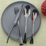 4/8/20 tk must s&ouml;&ouml;giriistade komplekt peegel magustoit lusikas kahvli nuga s&ouml;&ouml;giriistade komplekt roostevabast terasest s&ouml;&ouml;giriistad h&otilde;ben&otilde;ud peotarvikud 4pcs/1set