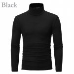 Meeste s&uuml;gispulloverid pikkade varrukatega kilpkonnaga T-s&auml;rgid Solid Basic talvemood M-2XL XL must