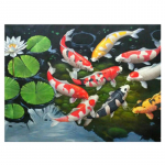 5D DIY teemantmaal Kalakoi ja lootulill Tikand Ristpistes 5D Kodukaunistuse kingitus Full Round 20x30CM