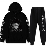 Suures suuruses r&uuml;ndavad hiiglaslikud kapuutsid P&uuml;kste komplektid Anime-&uuml;likond dressipluus T&auml;navar&otilde;ivad Meeste Pullover-Kost&uuml;&uuml;m Spordiriided Kevad-s&uuml;gis L must