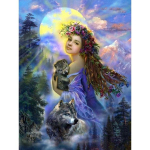 5D Teemantmaal Loom Hunt Teemanttikandid Naine Rhinestones Pilt Hundi ristpistes Mosaiik K&auml;sitsi valmistatud hobikingitus Full Round 20x30CM